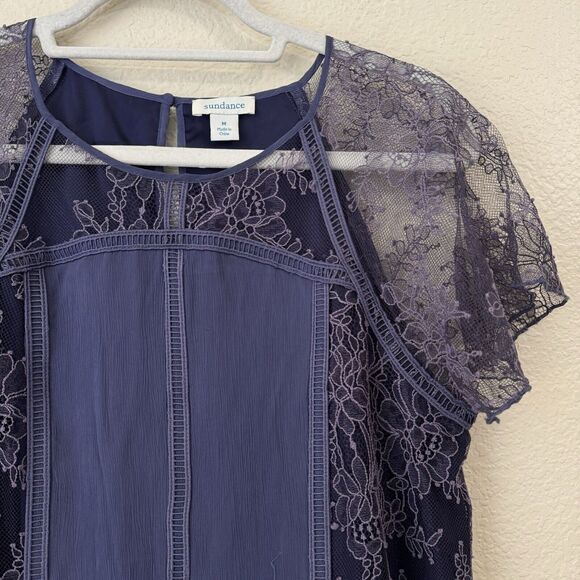 Sundance Dress Womens Size Medium Lace Purple Lined Shift - Picture 3 of 8